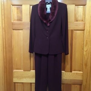 Vintage Danny & Nicole fur collared suit